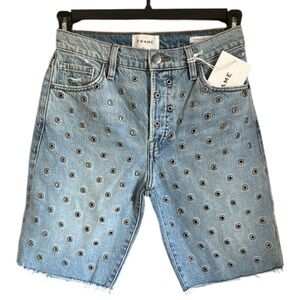 FRAME NWT LE SLOUCH BERMUDA GROMMET FITZGERALD JEAN SHORTS - 24